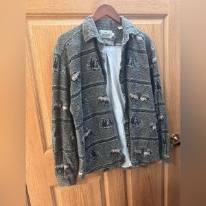 RedHead for her Gray Patterned Shirt Jacket